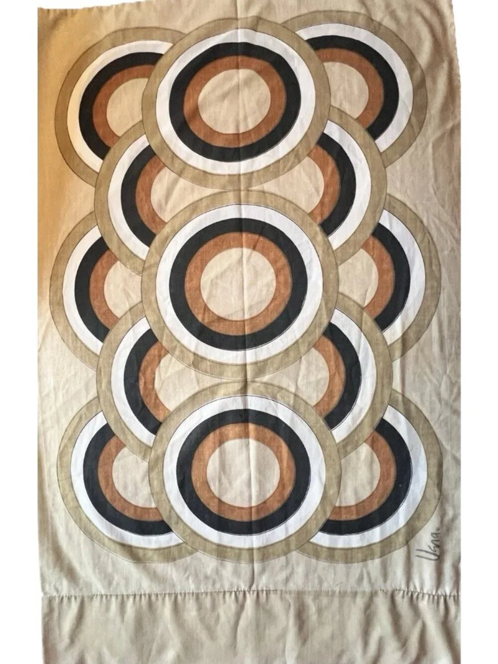 MCM Burlington VERA Pillowcase Std Mod Circles No Iron Percale 1970s USA